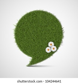  Bubble for speech made of stylized green grass
