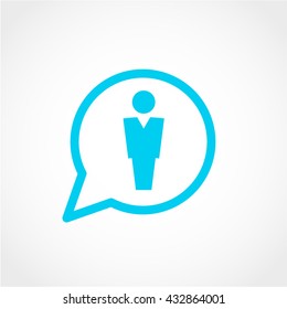 bubble speech man Icon Isolated on White Background