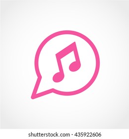 bubble speech music Icon Isolated on White Background