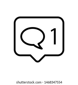 Bubble speech notification outline icon. Social network comment sign