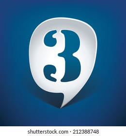 Bubble speech number 3 - vector illustration