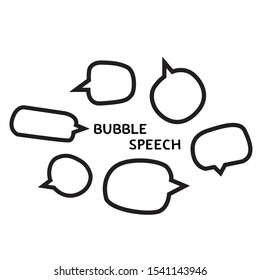 bubble speech outline stroke icon vector