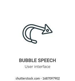 Bubble speech outline vector icon. Thin line black bubble speech icon, flat vector simple element illustration from editable user interface concept isolated stroke on white background
