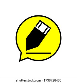 bubble speech and pencil,vector illustration.used for writing discussion / writing talk logo,icon etc