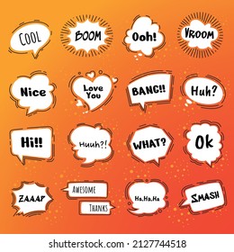 Bubble Speech with popular Message Vector Set Element Design