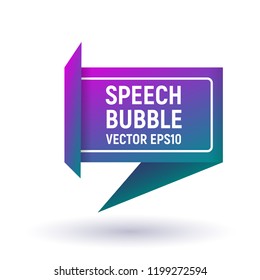 Bubble speech purple. Vector illustration. 3d icon