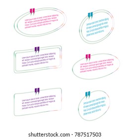 bubble speech quote box set template vector