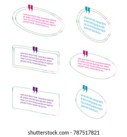 bubble speech quote box set template vector