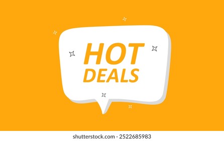Bubble Speech sales promotion on yellow background.  Promotion flash coupons. Mega discount deal banners. Sale chat speech bubble. Ad promo message. Vector EPS