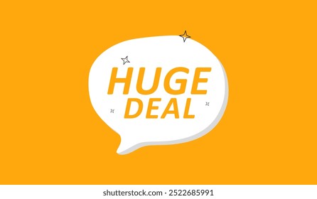 Bubble Speech sales promotion on yellow background.  Promotion flash coupons. Mega discount deal banners. Sale chat speech bubble. Ad promo message. Vector EPS