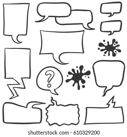 bubble speech set of doodles