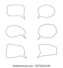 Sprechblase. Geometrische Formen der Linienkunst. Kommunikation, Chat. Vektoreinfaches Design.