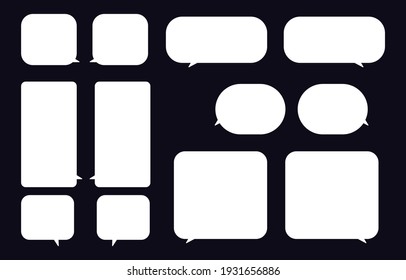 bubble speech set on dark background use for conversation,vector speaking or talk bubble