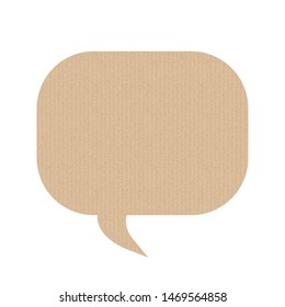 Bubble speech is in the shape of a rectangle. The vintage texture of the cardboard. Vector illustration. The message banner.