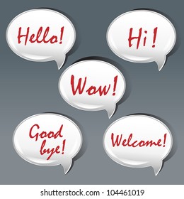 Bubble Speech Shape With Text, Vector Illustration