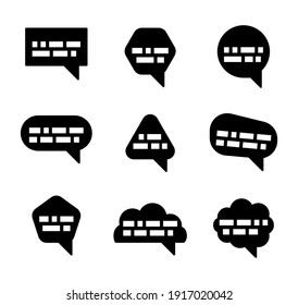 Bubble speech sign set. Frame bubble silhouette in many forms. Pixel bubble for website traffic and smart app. Icon vector modern illustration logo template. Polygon bubbles.