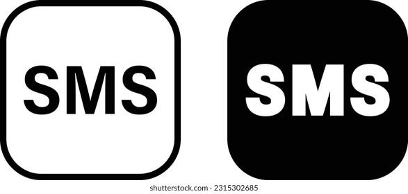 chapa de iconos SMS de discurso de burbuja, línea de estilo plana simple y sólida ilustración vectorial aislada sobre fondo blanco. Para aplicaciones, logotipo, sitios web, símbolo , UI, UX, gráfico y diseño web. EPS 10.
