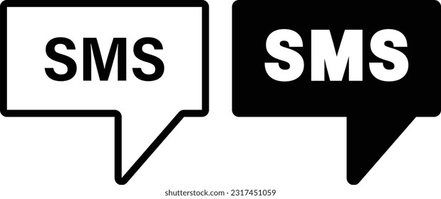 bubble speech SMS icon sheet, simple trendy flat style line and solid Isolated vector illustration on white background. For apps, logo, websites, symbol , UI, UX, graphic and web design. EPS 10.