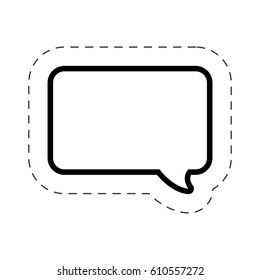 bubble speech square cut line vector illustraiton eps 10