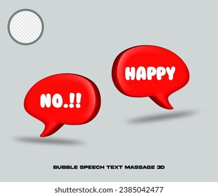 bubble speech text masage color colection 3D