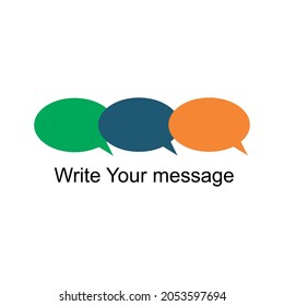 bubble speech with text write message