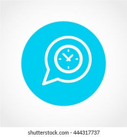 bubble speech time Icon Isolated on White Background