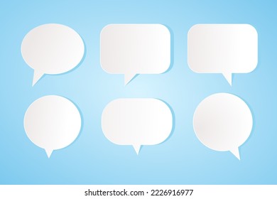 bubble speech vector transparent blue color for cartoon, comment