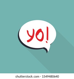 Bubble speech yo icon. Flat illustration of bubble speech yo vector icon for web design