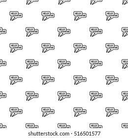 Bubble speeches with greetings inside pattern. Simple illustration of bubble speeches with greetings inside vector pattern for web