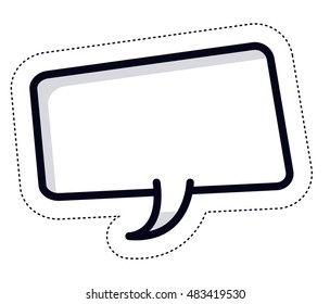 Bubble sticker icon. Communication message and media theme. Isolated design. Vector illustration