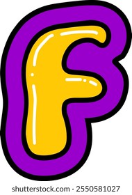 Bubble Style Letter Alphabet Vector F