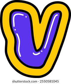 Bubble Style Letter Alphabet Vector V