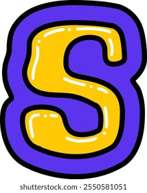 Bubble Style Letter Alphabet Vector S