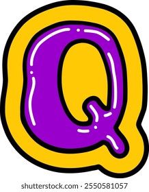 Letra de estilo de burbuja Vector Q