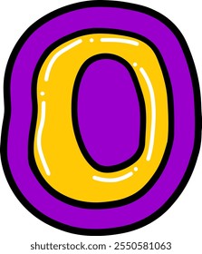 Blasenformatbuchstabe Alphabet Vektor O