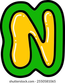 Bubble Style Letter Alphabet Vector N