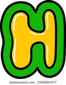 Bubble Style Letter Alphabet Vector H