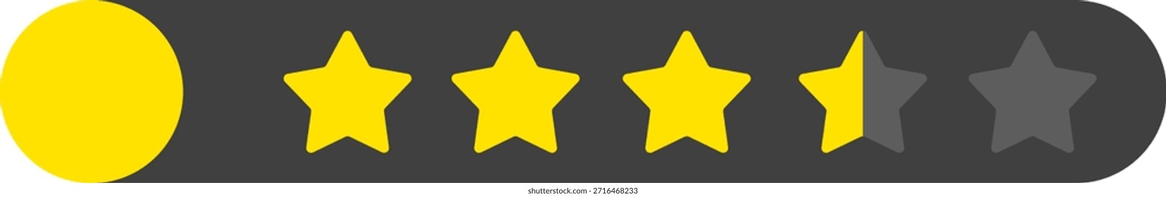 Icono de clasificación de estrellas de estilo de burbuja