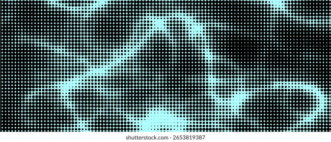 Inchaço de bolhas como montanha. Hill, protrusão esférica. Hemisfério dos pontos. Onda sonora de dimensão de pontos de partícula. Parte da superfície do globo polar do efeito da esfera. Cálculo do fluxo de Big Data. eps10
