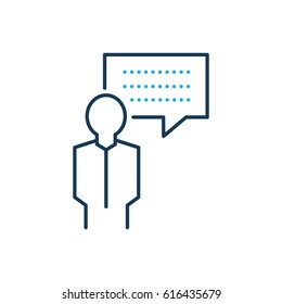 bubble talk BUSINESS  blue line icon