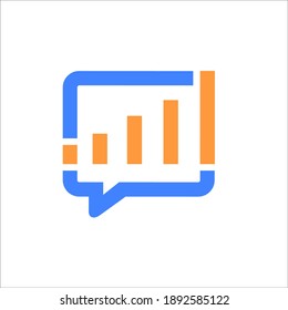 bubble talk and chart for chat or message logo icon.
