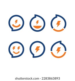 bubble talk with flash or thunder bolt