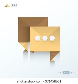 bubble talk  icon origami paper style