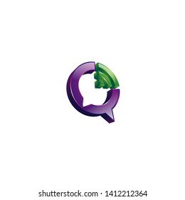 Bubble talk with icon Wi-Fi logo template
