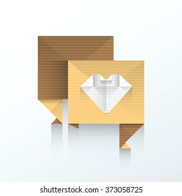 bubble talk love icon origami paper