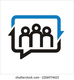 charla de burbujas con personas enfrentan simple vector de diseño plano.