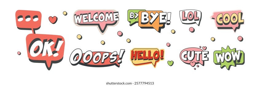 Bubble Talk Phrases Clouds for Online Chat with Different Words Vector Set