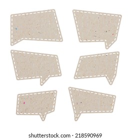bubble talk tag recycled paper. paths inside, vector illustration   