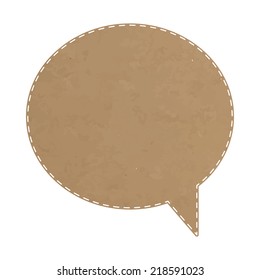 bubble talk tag recycled paper. paths inside, vector illustration   