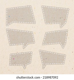 bubble talk tag recycled paper. paths inside, vector illustration   